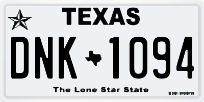 TX license plate DNK1094