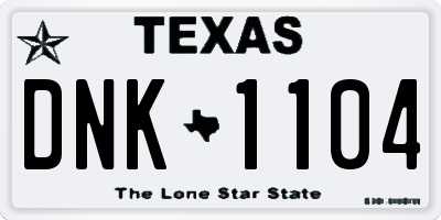 TX license plate DNK1104