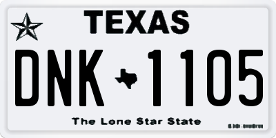 TX license plate DNK1105