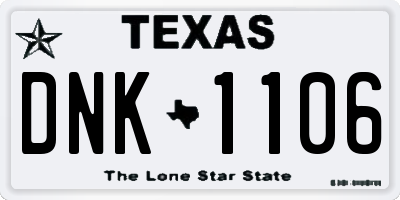 TX license plate DNK1106