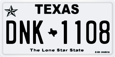 TX license plate DNK1108