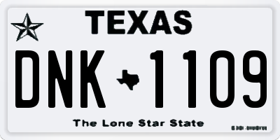 TX license plate DNK1109