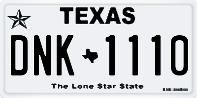 TX license plate DNK1110