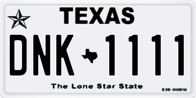 TX license plate DNK1111