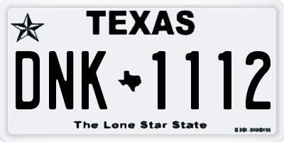TX license plate DNK1112