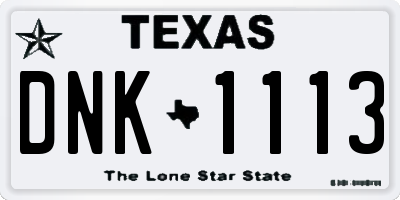 TX license plate DNK1113