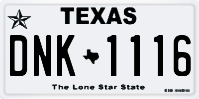 TX license plate DNK1116