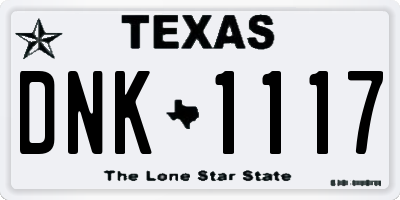 TX license plate DNK1117
