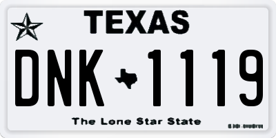 TX license plate DNK1119
