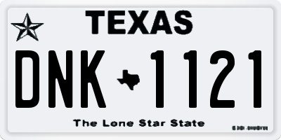 TX license plate DNK1121