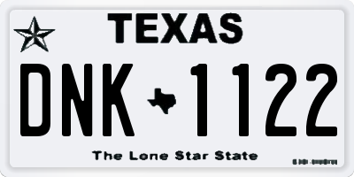 TX license plate DNK1122