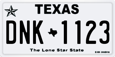 TX license plate DNK1123