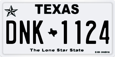TX license plate DNK1124