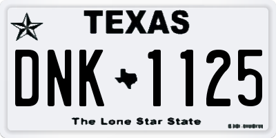 TX license plate DNK1125