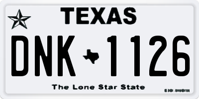 TX license plate DNK1126