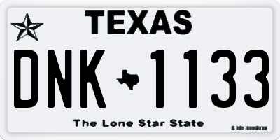TX license plate DNK1133