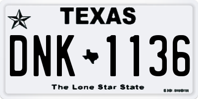 TX license plate DNK1136