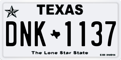 TX license plate DNK1137