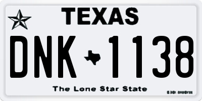 TX license plate DNK1138