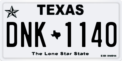 TX license plate DNK1140