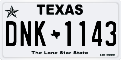 TX license plate DNK1143