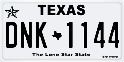 TX license plate DNK1144
