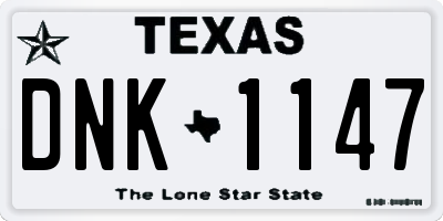 TX license plate DNK1147