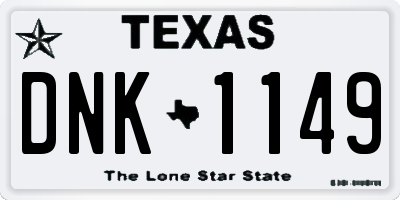 TX license plate DNK1149