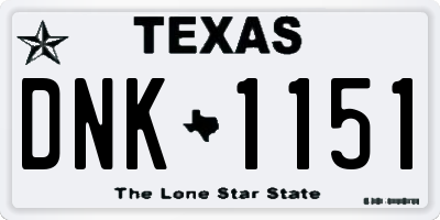 TX license plate DNK1151