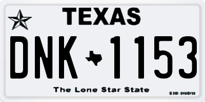 TX license plate DNK1153