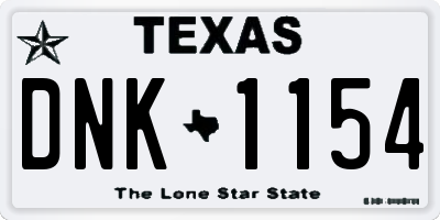 TX license plate DNK1154