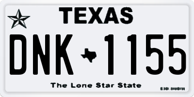 TX license plate DNK1155