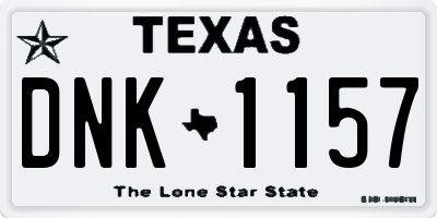 TX license plate DNK1157