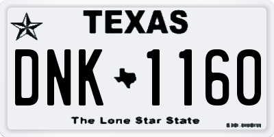 TX license plate DNK1160