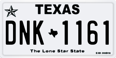TX license plate DNK1161