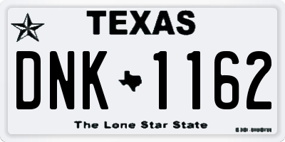 TX license plate DNK1162