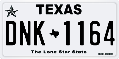 TX license plate DNK1164