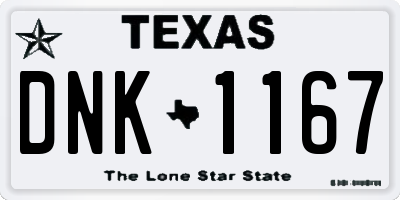 TX license plate DNK1167