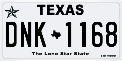 TX license plate DNK1168