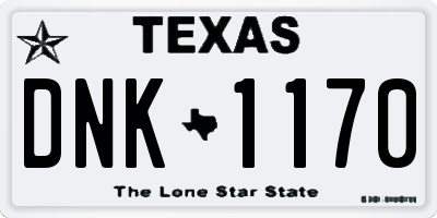 TX license plate DNK1170