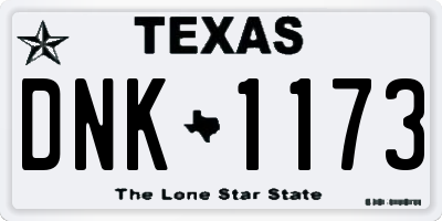 TX license plate DNK1173