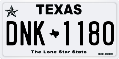 TX license plate DNK1180