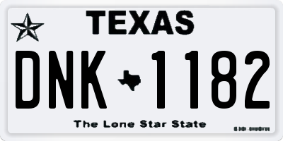 TX license plate DNK1182