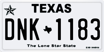 TX license plate DNK1183