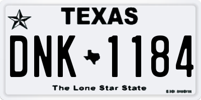 TX license plate DNK1184