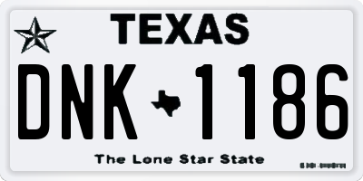 TX license plate DNK1186