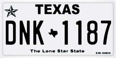 TX license plate DNK1187