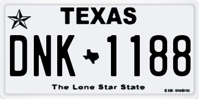 TX license plate DNK1188
