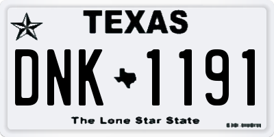 TX license plate DNK1191