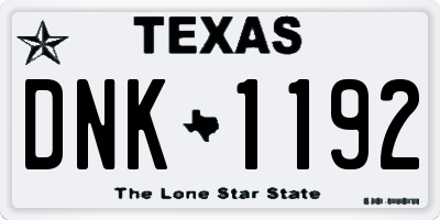 TX license plate DNK1192